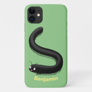 Cute millipede cartoon illustration iPhone 11 case