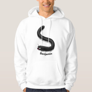Cute millipede cartoon illustration hoodie