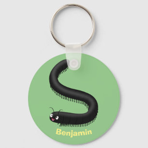 Cute millipede cartoon illustration keychain