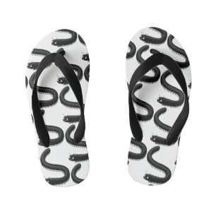 Cute millipede cartoon illustration kid's flip flops