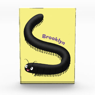 Cute millipede cartoon illustration photo block