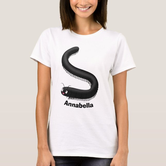 Cute millipede cartoon illustration T-Shirt (Front)