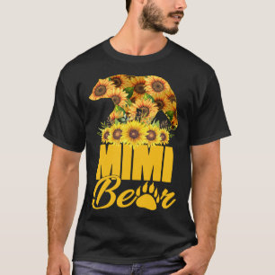 Cute Mimi Bear With Sunflowers Mom Happy Mothers D T-Shirt