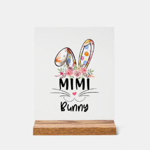 Cute Mimi Bunny T Shirt Easter Family Matching Out Acrylic Sign