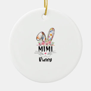 Cute Mimi Bunny T Shirt Easter Family Matching Out Ceramic Ornament