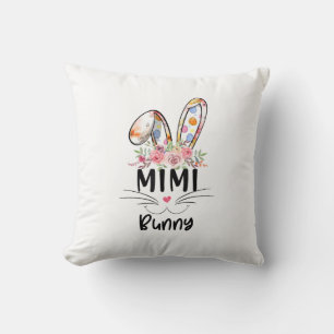 Cute Mimi Bunny T Shirt Easter Family Matching Out Throw Pillow