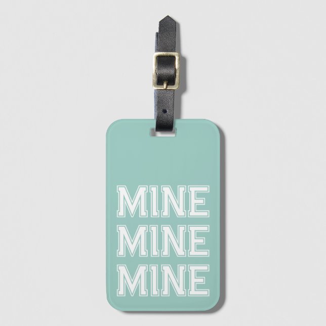 Cute Mine Funny Blue Luggage Tag (Front Vertical)