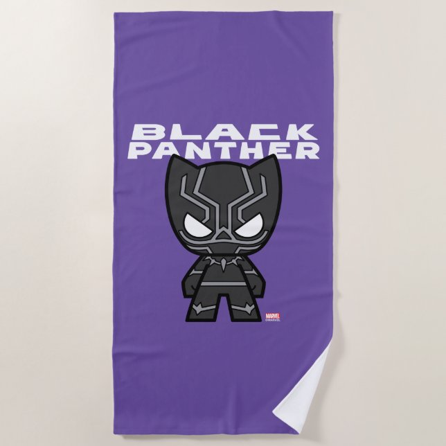 Cute Mini Black Panther Beach Towel (Front)