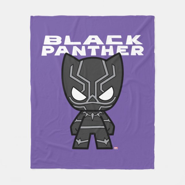Cute Mini Black Panther Fleece Blanket (Front)