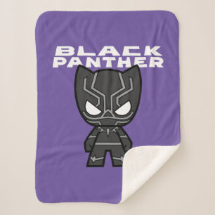 Cute Mini Black Panther Sherpa Blanket