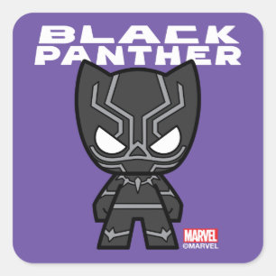 Cute Mini Black Panther Square Sticker