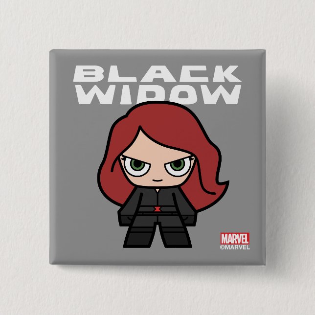 Cute Mini Black Widow 2 Inch Square Button (Front)