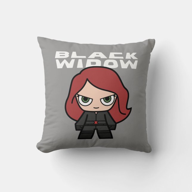 Cute Mini Black Widow Throw Pillow (Front)