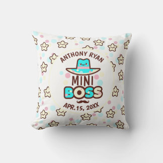 Cute MINI-BOSS Baby Boy Personalized Throw Pillow