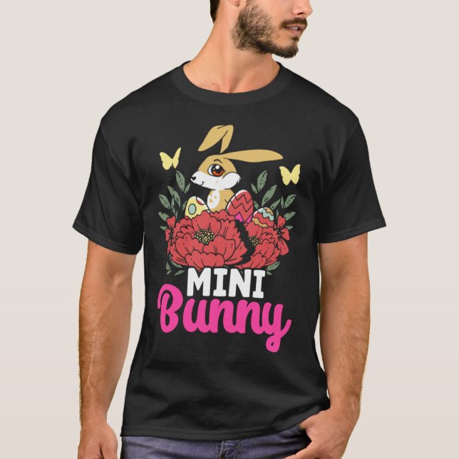 Cute Mini Bunny Easter Bunny Eggs Happy Easter T-Shirt (Front)