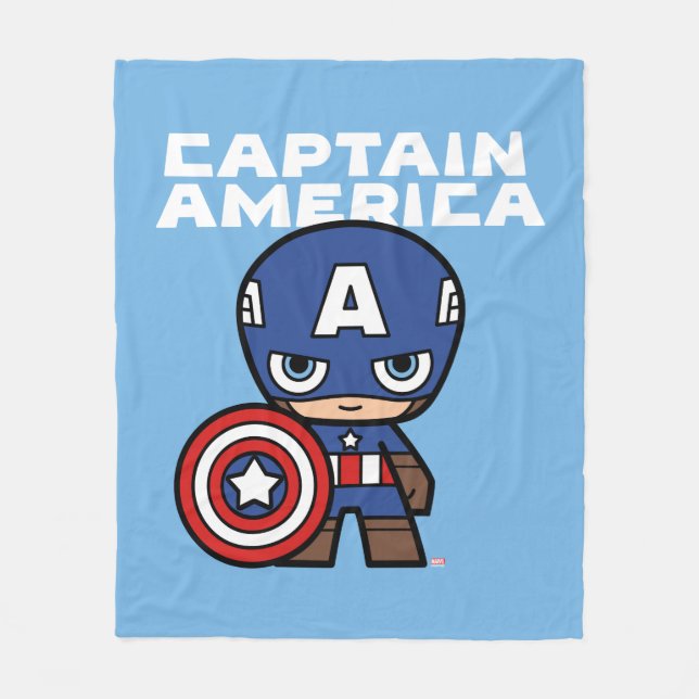 Cute Mini Captain America Fleece Blanket (Front)