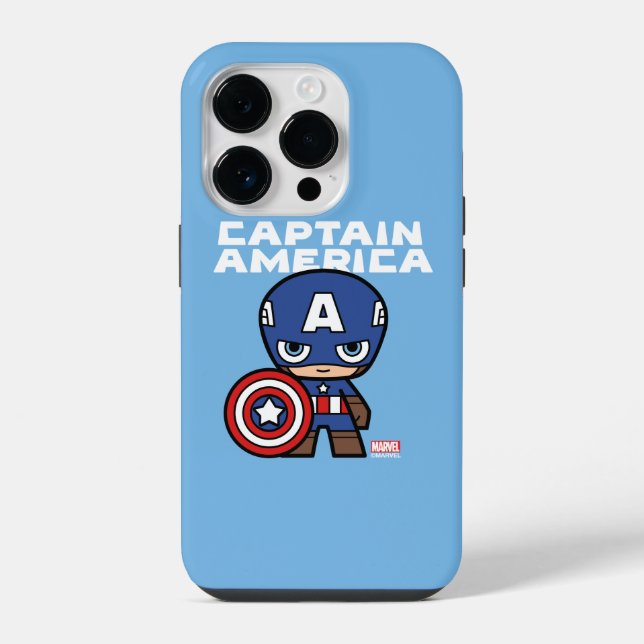 Cute Mini Captain America iPhone Case (Back)