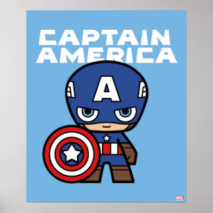 Cute Mini Captain America Poster