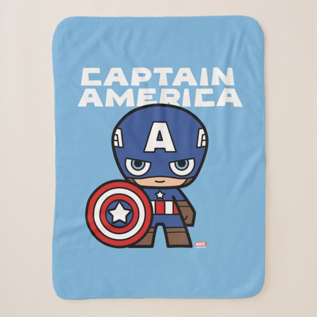 Cute Mini Captain America Sherpa Blanket (Front)