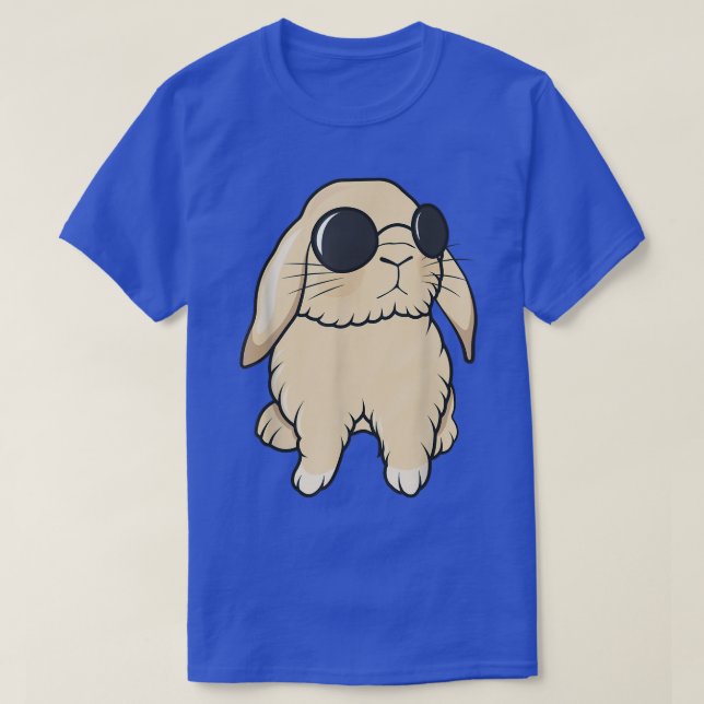 Cute Mini Holland Lop Bunny Rabbit Lover Sunglasse T-Shirt (Design Front)