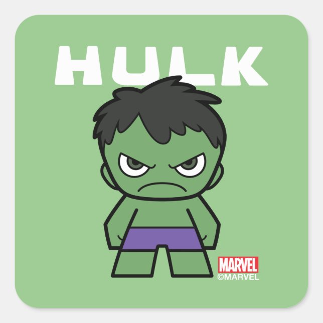 Cute Mini Hulk Square Sticker (Front)