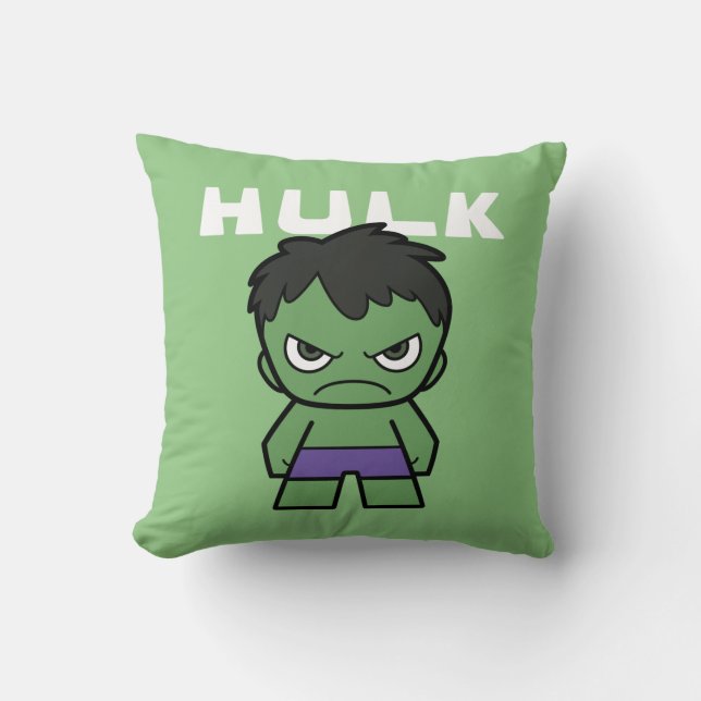 Cute Mini Hulk Throw Pillow (Front)