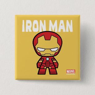 Cute Mini Iron Man 2 Inch Square Button