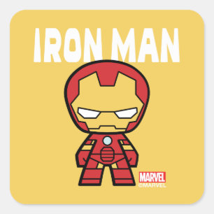 Cute Mini Iron Man Square Sticker