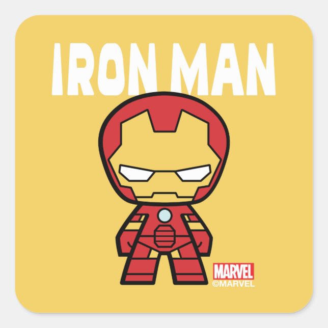 Cute Mini Iron Man Square Sticker (Front)