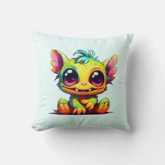 Cute Mini Monster Animo Amely Throw Pillow