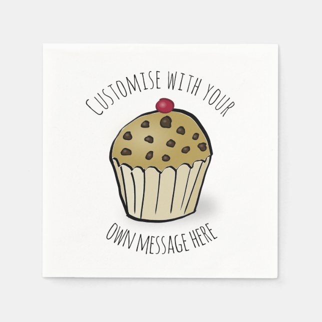 Cute Mini Muffin Custom Text Napkin (Front)