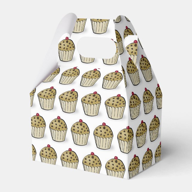 Cute Mini Muffins Pattern Favor Box (Front Side)