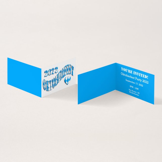 Cute Mini Party Invitation Oktoberfest 2022 (Inside and Outside)