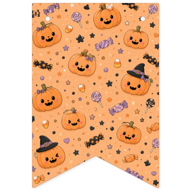 Cute Mini Pumpkin Halloween Bunting Banner (First Flag)