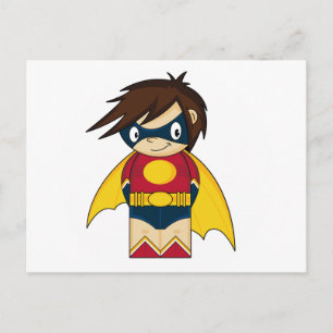 Cute Mini Superhero Postcard