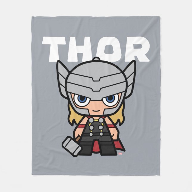 Cute Mini Thor Fleece Blanket (Front)
