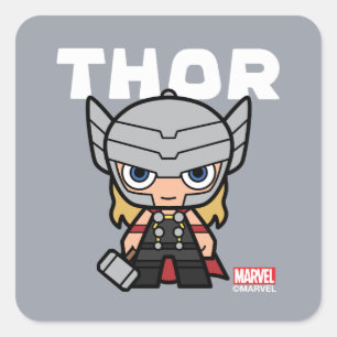 Cute Mini Thor Square Sticker