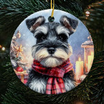Cute Miniature Schnauzer Dog Christmas Ceramic Ornament<br><div class="desc">Add a touch of charm to your holiday festivities with our Cute Miniature Schnauzer Dog Christmas Ceramic Ornament. This adorable ornament features a lovable Miniature Schnauzer, capturing the playful spirit of the season. Perfect for Miniature Schnauzer enthusiasts and pet owners, this ceramic ornament is a delightful and heartwarming addition to...</div>