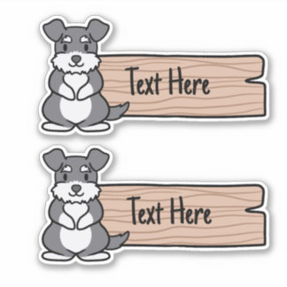 Cute Miniature Schnauzer Label 