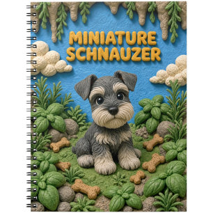 Cute Miniature Schnauzer Puppy, Baby Dog Notebook