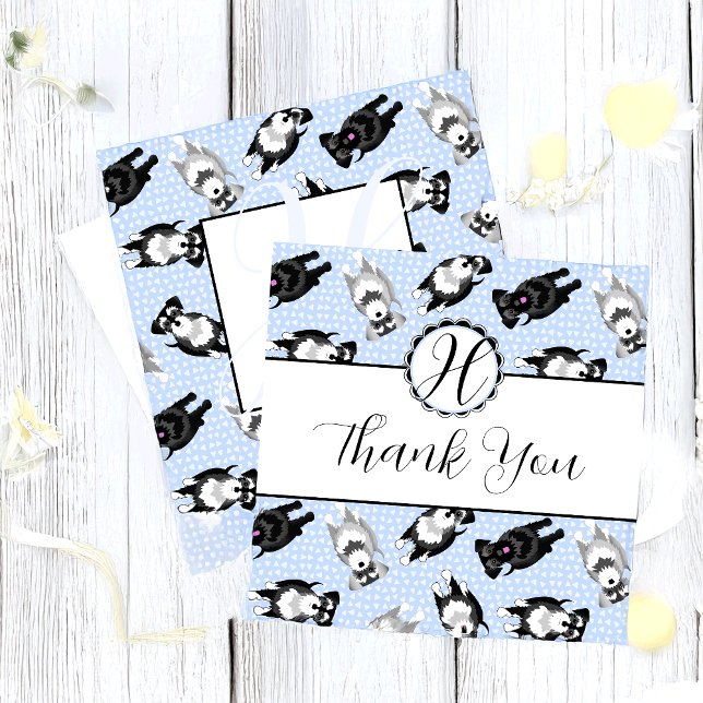 Cute Miniature Schnauzers Thank You Card (Creator Uploaded)