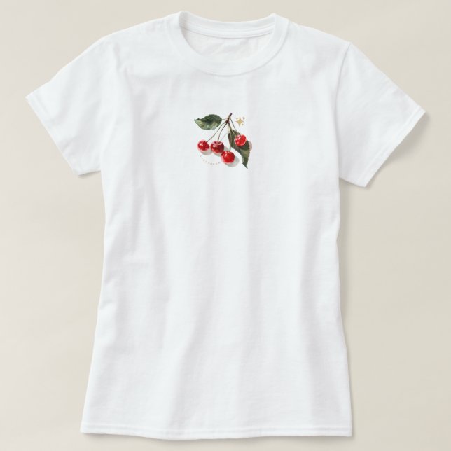 Cute Minimal aesthetic fresh cherry  T-Shirt (Design Front)