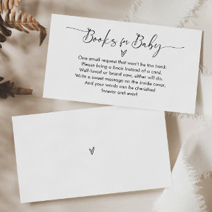 Cute Minimal Books for Baby Shower Enclosure Card