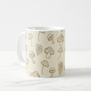 Cute Minimal Mushrooms Pattern Coffee Mug