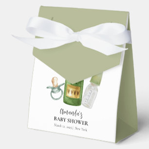 Cute Minimal Poppin Champagne Bottles Baby Shower Favor Box