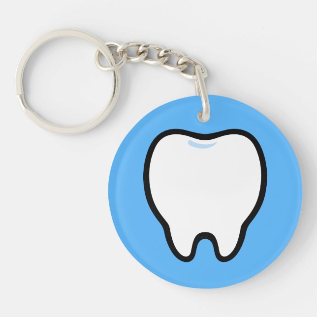 Cute Minimal Tooth Illustration Keychain (Front)
