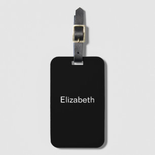 Cute, Minimalist Black and White Customizable Luggage Tag