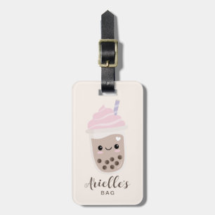 Cute Minimalist Boba Bubble Tea Luggage Tag