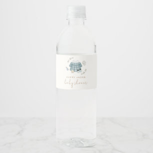 Cute Minimalist Boho Clothes Pattern Baby Shower Water Bottle Label