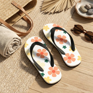 Cute minimalist botanical vibes kid's flip flops